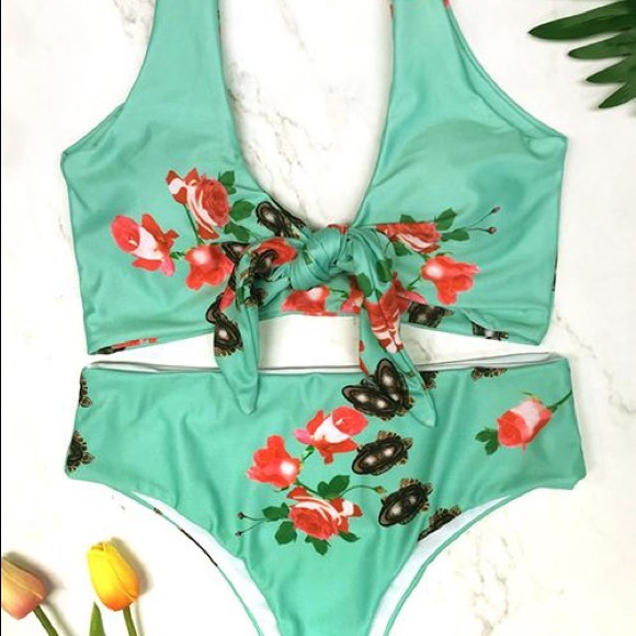 High waisted tie knot bikini - Picture 2 of 5